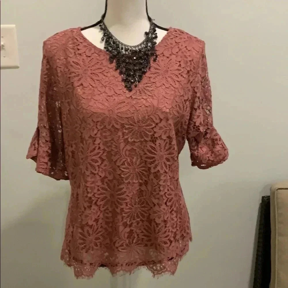 Nanette Lepore Palazzo pink Blouse size M NWT